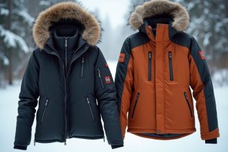 Doudoune en plume et synthétique pour l'hiver