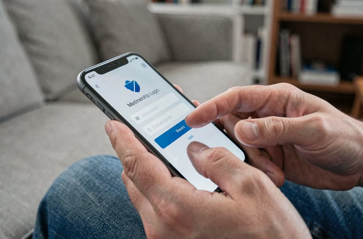 Accès rapide à un espace membre via smartphone tenu dans les mains