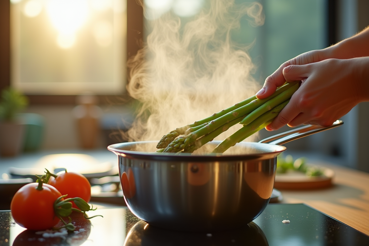 asperges vapeur