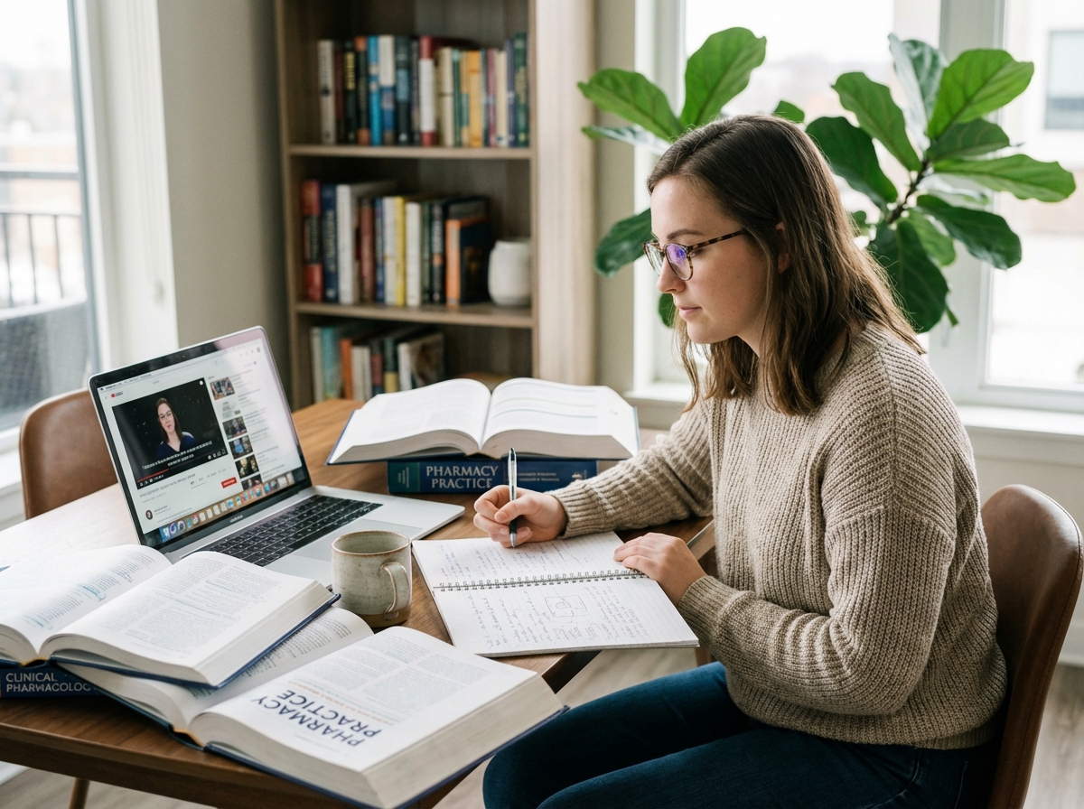 Jeune femme en cours de pharmacie à domicile